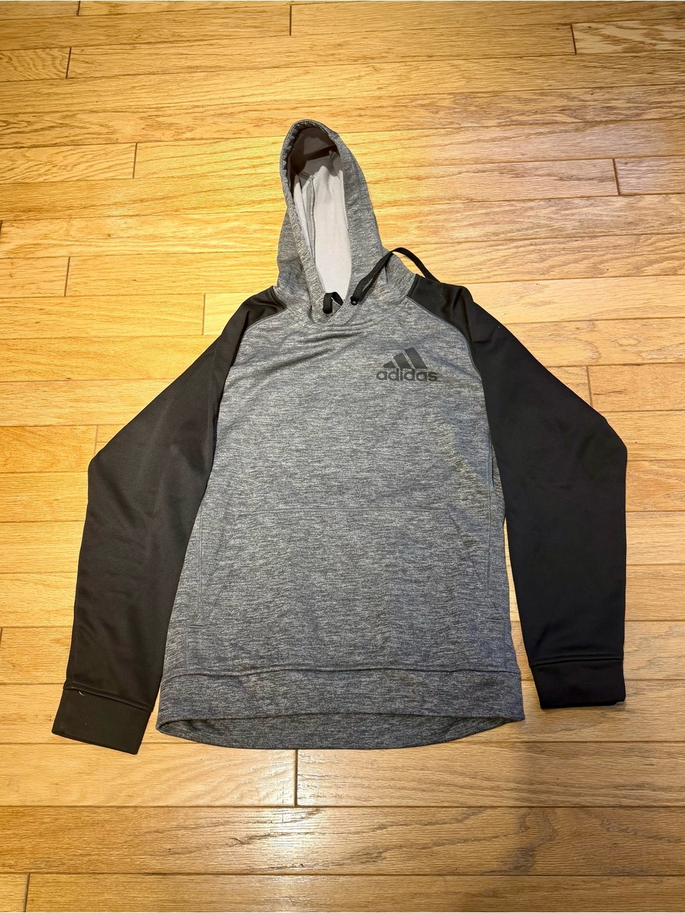 adidas Men’s Gray & Black Hooded Pullover